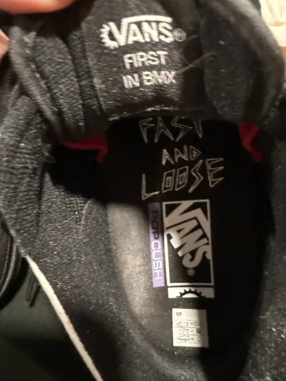 Vans BMX Style 114 Fast And Loose Black Men's Size 10.5 VN0A4BXLBLA PopCush Box